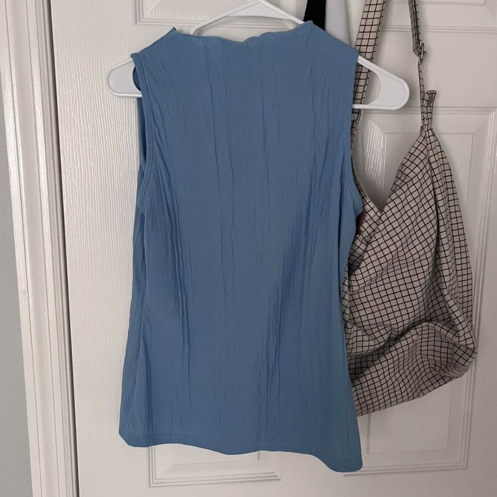 Sleeveless Blue Top